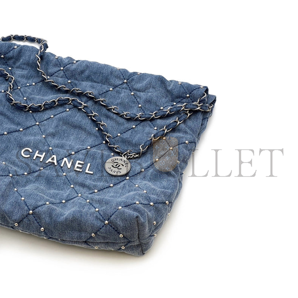 Ch*el master 22bag small denim rivets as3260 (37*35*7cm)